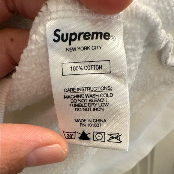 Supreme Shears Print Hoodie in White and Tan - Picture 10 of 13
